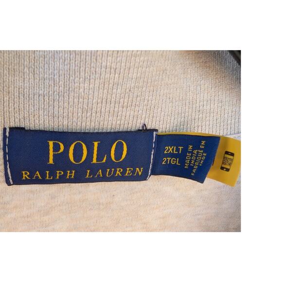 POLO Ralph Lauren Polo 2XLT Tan Heather Embroidered Orange Pony 100% Cotton - Picture 4 of 8